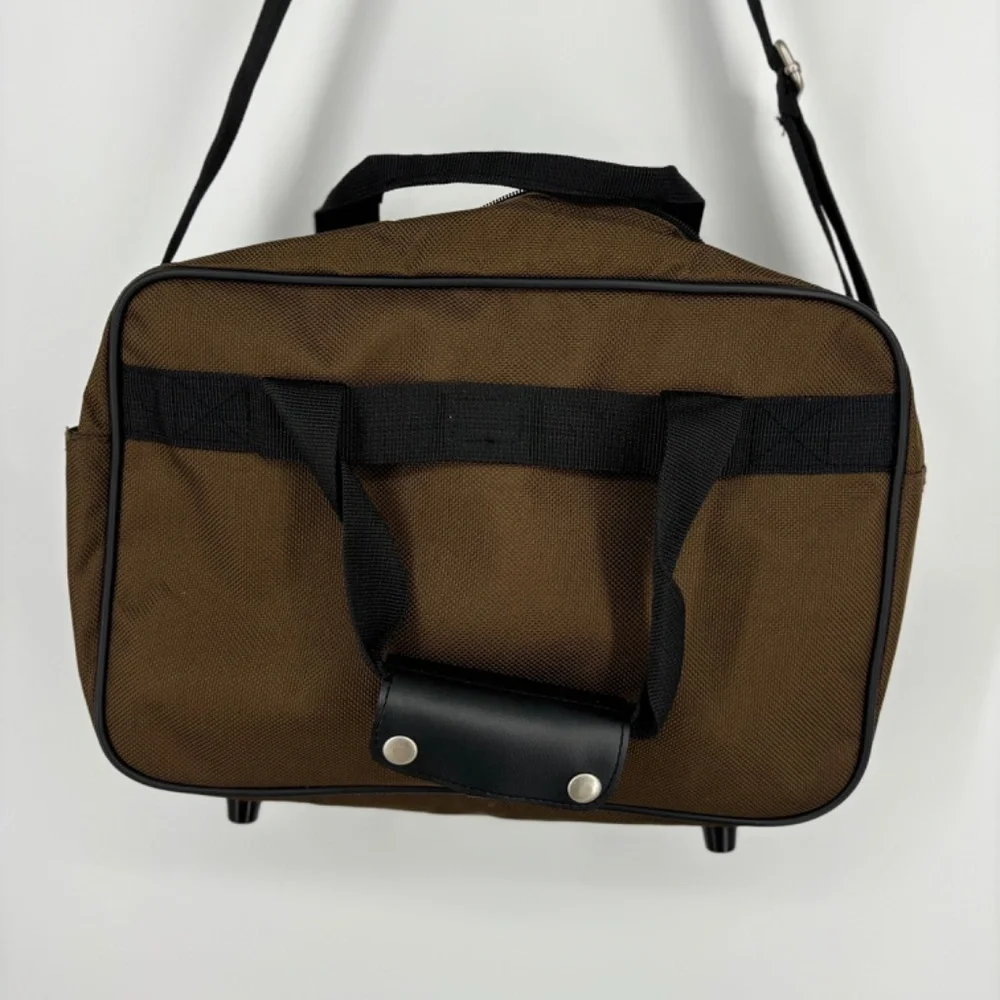 Dockers Small Size Carry On Travel Bag Brown Removable Shoulder Strap Zip Pocket